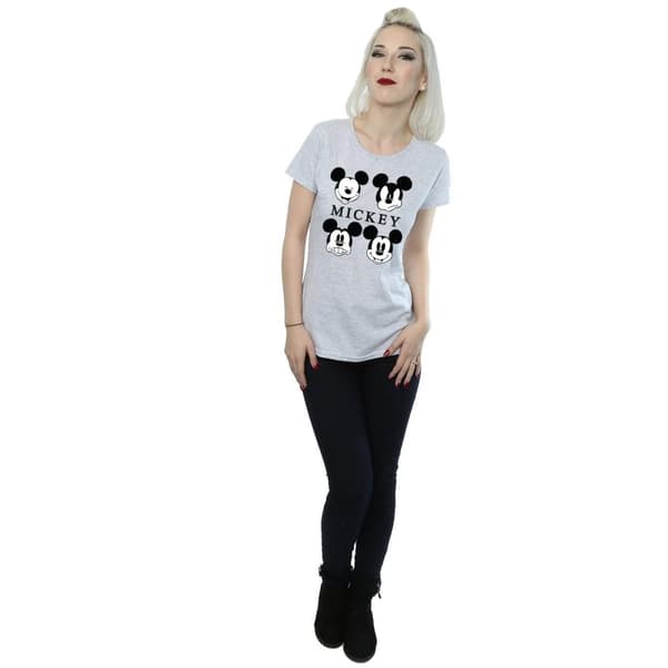 Disney Dam/Tjej Musse Pigg - T-shirt i bomull med fyra huvuden