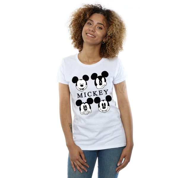 Disney Dam/Tjej Musse Pigg - T-shirt i bomull med fyra huvuden
