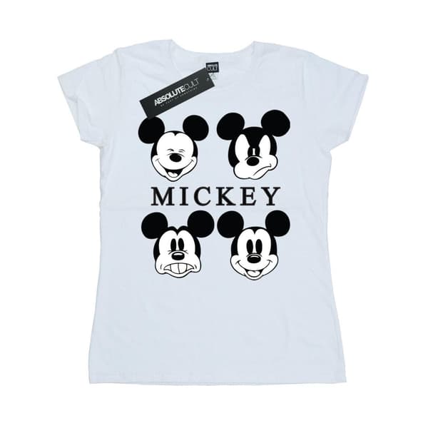 Disney Dam/Tjej Musse Pigg - T-shirt i bomull med fyra huvuden