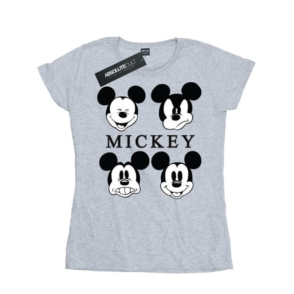 Disney Dam/Tjej Musse Pigg - T-shirt i bomull med fyra huvuden