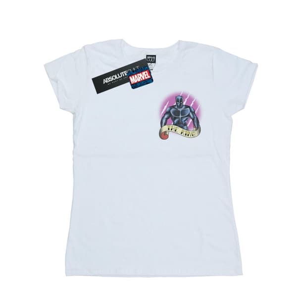 Marvel Womens/Ladies Black Panther Tattoo Breast Print Cotton T-Shirt