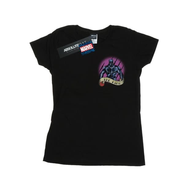 Marvel Womens/Ladies Black Panther Tattoo Breast Print Cotton T-Shirt