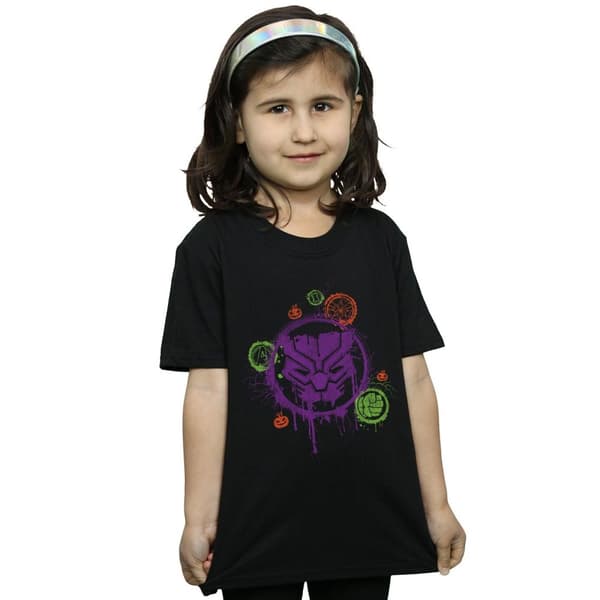 Marvel Girls Avengers Panther Halloween Icon Cotton T-Shirt