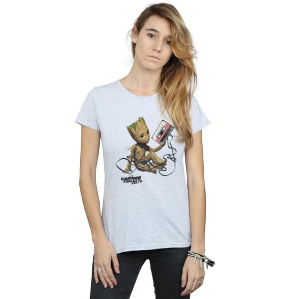 Marvel Womens/Ladies Guardians Of The Galaxy Groot Tape Cotton T-Shirt
