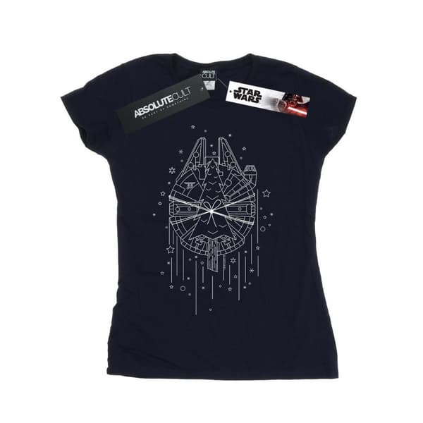 Star Wars Womens/Ladies Millennium Falcon Christmas Tree Delivery Cotton T-Shirt