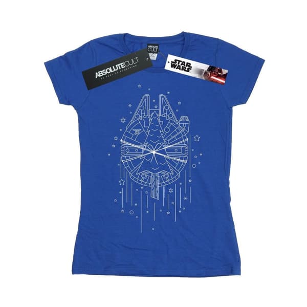 Star Wars Womens/Ladies Millennium Falcon Christmas Tree Delivery Cotton T-Shirt
