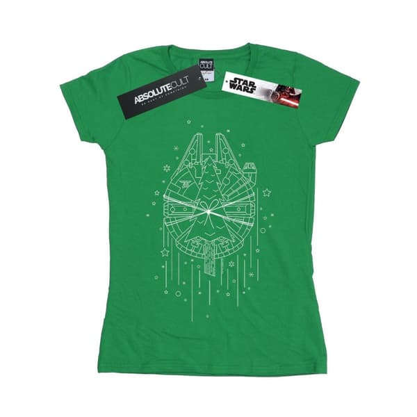 Star Wars Womens/Ladies Millennium Falcon Christmas Tree Delivery Cotton T-Shirt
