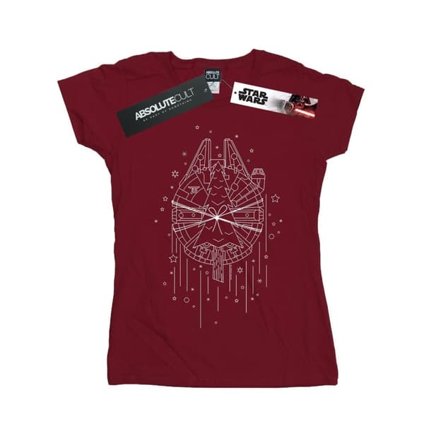 Star Wars Womens/Ladies Millennium Falcon Christmas Tree Delivery Cotton T-Shirt