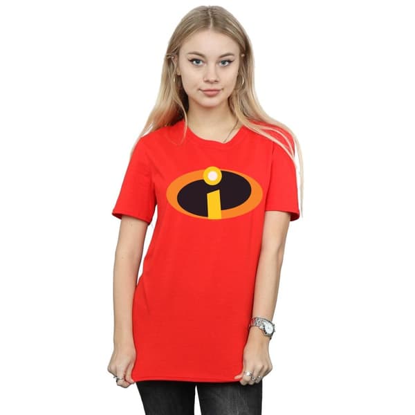 Disney Womens/Ladies The Incredibles Costume Logo Cotton Boyfriend T-Shirt