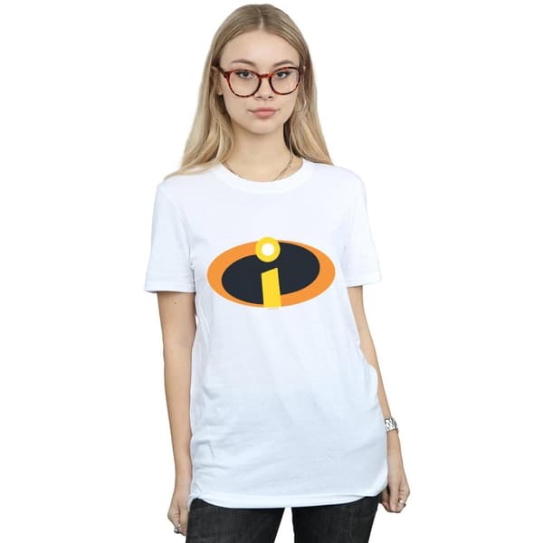 Disney Womens/Ladies The Incredibles Costume Logo Cotton Boyfriend T-Shirt