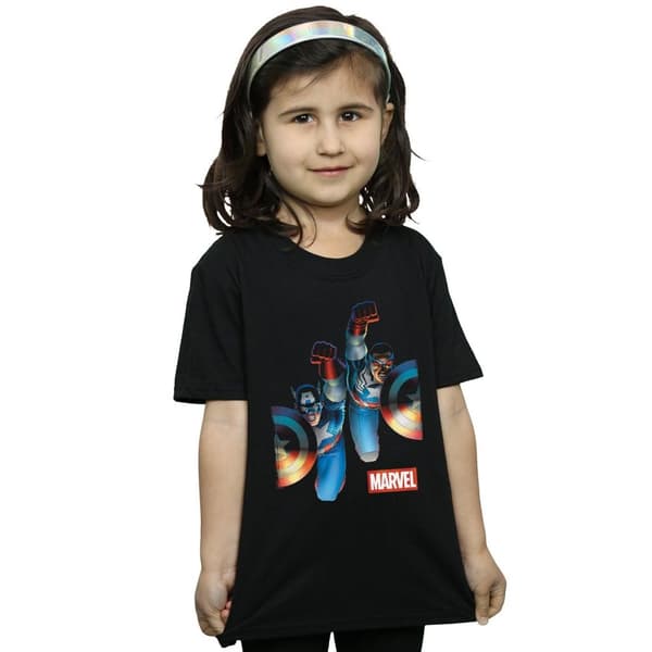 Marvel T-shirt i bomull med Falcon och Captain America sida vid sida