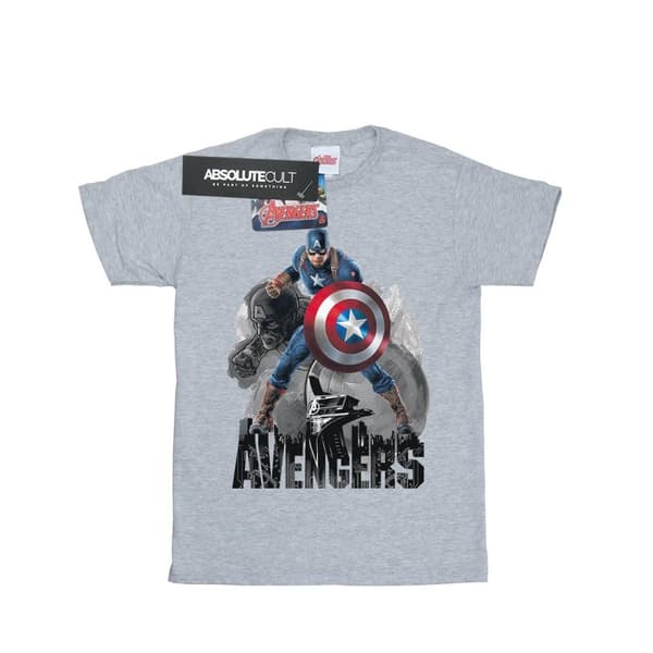 Marvel Girls Captain America Action Pose Cotton T-Shirt