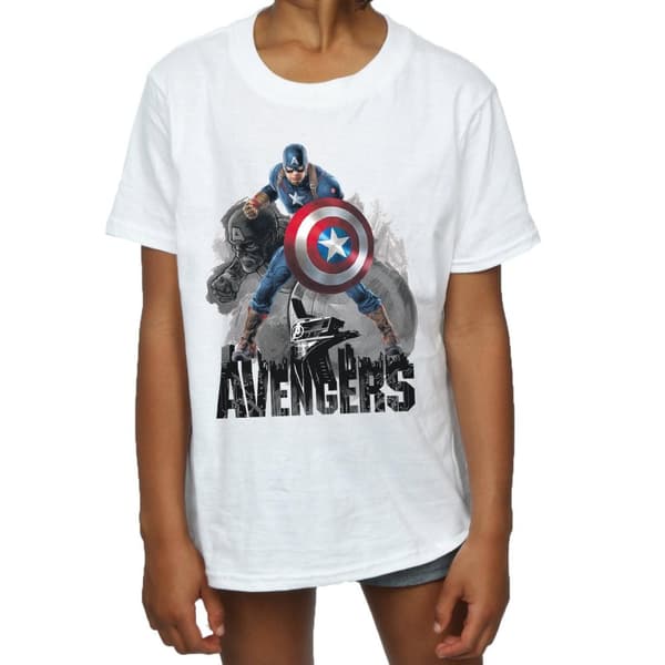 Marvel Girls Captain America Action Pose Cotton T-Shirt