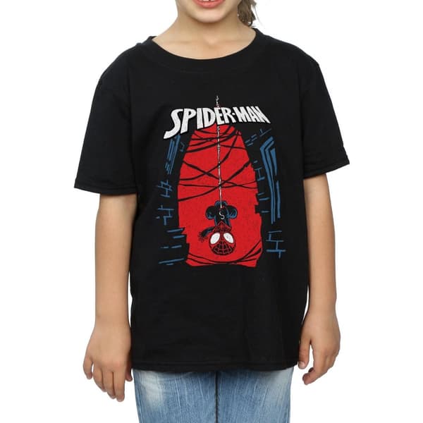 Marvel T-shirt i bomull med hängande skiss av Spider-Man för flickor