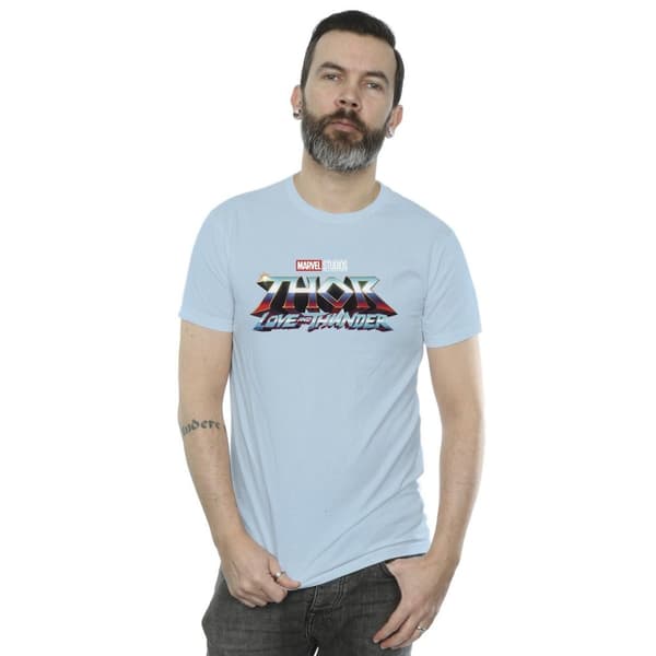 Marvel Mens Thor Love And Thunder Logo T-Shirt