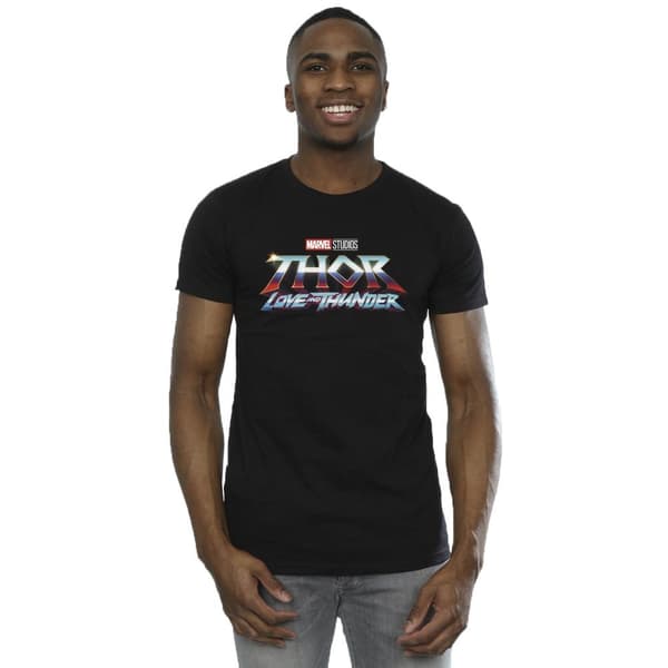 Marvel Mens Thor Love And Thunder Logo T-Shirt