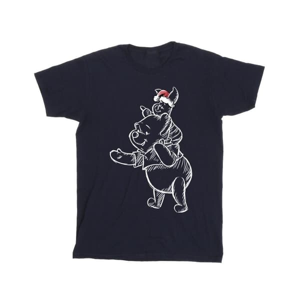 Disney Pojkar Winnie The Pooh Piglet Christmas T-shirt Navy Blue 12-13 Years