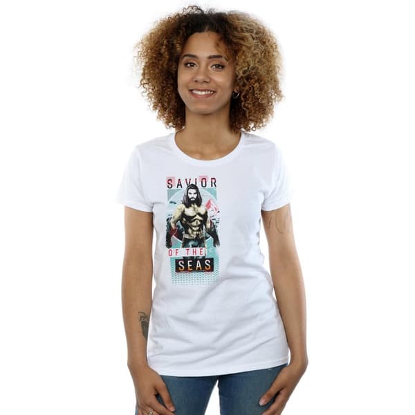 DC Comics Womens/Ladies Aquaman Saviour Of The Seas Cotton T-Shirt