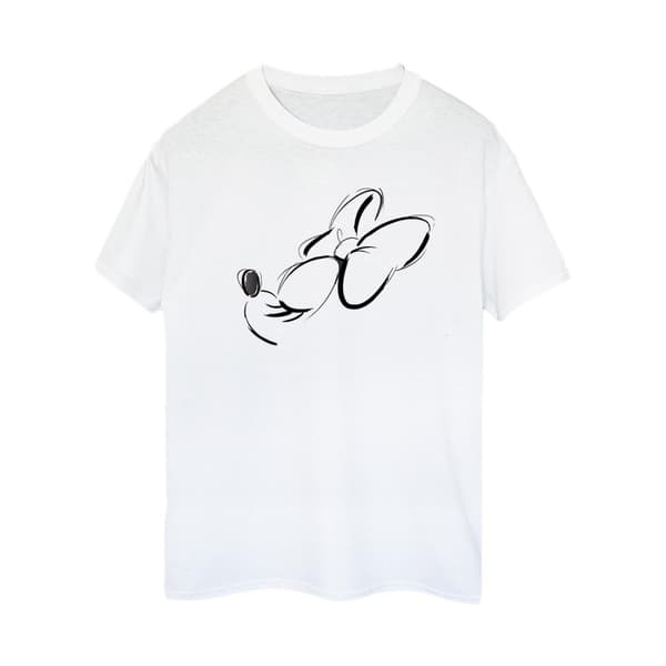Disney Womens/Ladies Minnie Mouse Nose Up Cotton Boyfriend T-Shirt White 3XL