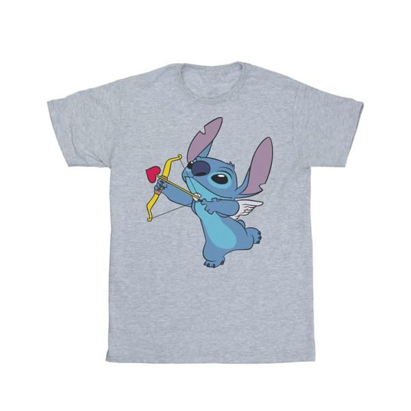 Disney Womens/Ladies Lilo And Stitch Stitch Cupid Valentines Cotton Boyfriend T-Shirt