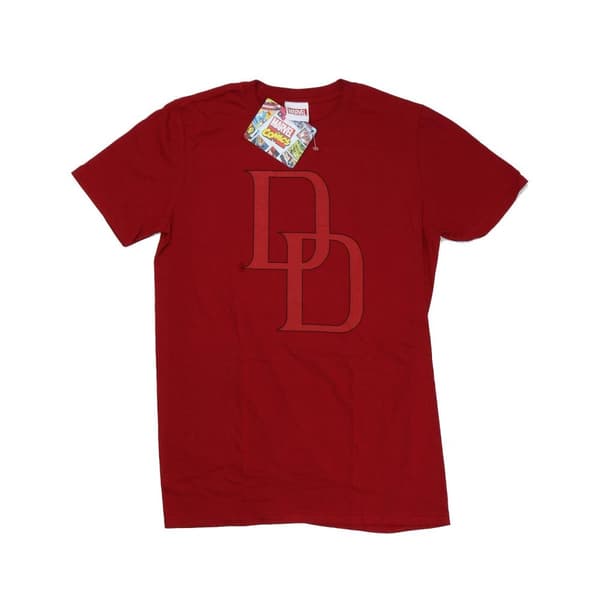 Marvel Mens Daredevil DD Logo T-Shirt Cardinal 3XL