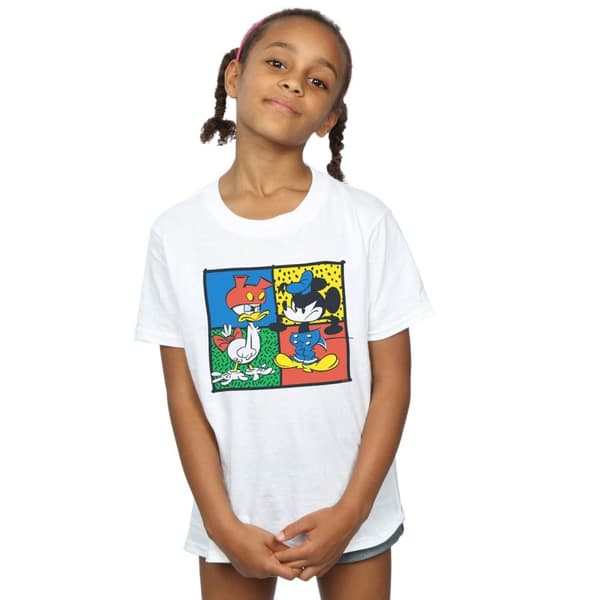 Disney Girls Mickey Mouse Donald Clothes Swap Cotton T-Shirt