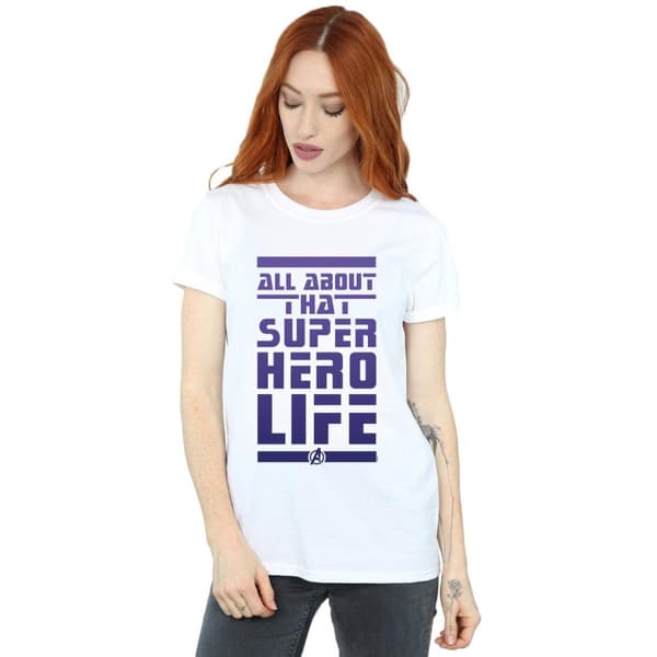 Marvel Dam/kvinnor Avengers Endgame Superhero Life Boyfriend T-shirt i bomull