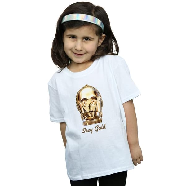 Star Wars Girls The Rise Of Skywalker C-3PO Stay Gold Cotton T-Shirt