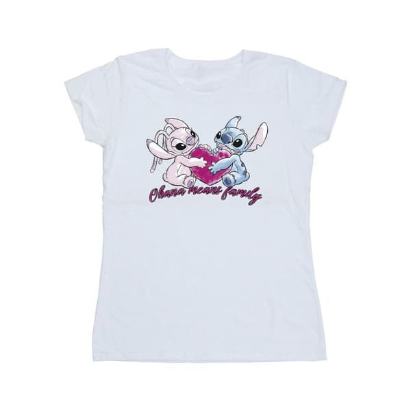 Disney Dam/Tjej Lilo And Stitch Ohana Heart With Angel - T-shirt i bomull
