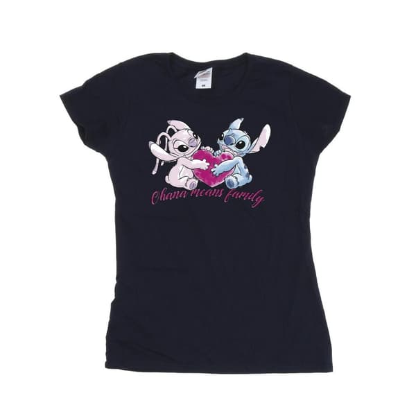 Disney Dam/Tjej Lilo And Stitch Ohana Heart With Angel - T-shirt i bomull