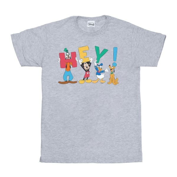 Disney Mens Mickey Mouse Friends Hey T-shirt