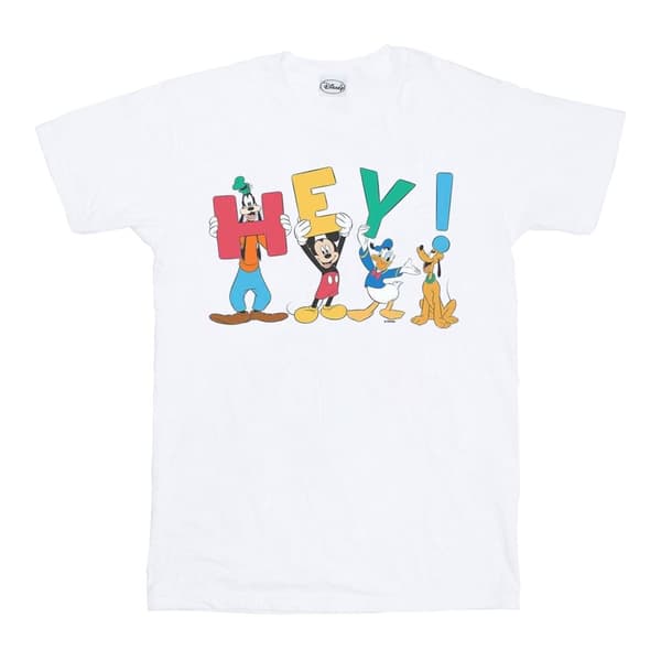 Disney Mens Mickey Mouse Friends Hey T-Shirt