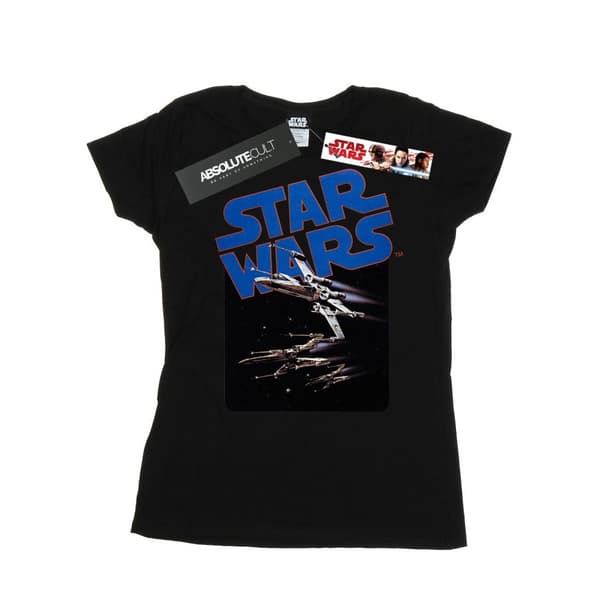Star Wars Womens/Ladies X-Wing Fighters Cotton T-Shirt Black XS