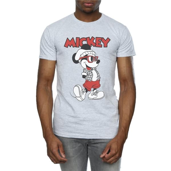 Disney Mens Mickey Mouse Hipster T-Shirt