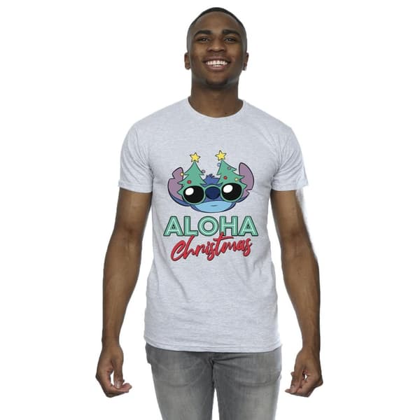 Disney Lilo And Stitch - T-shirt med nyanser av julgran för herrar