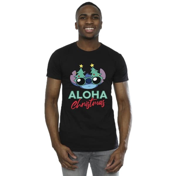 Disney Lilo And Stitch - T-shirt med nyanser av julgran för herrar