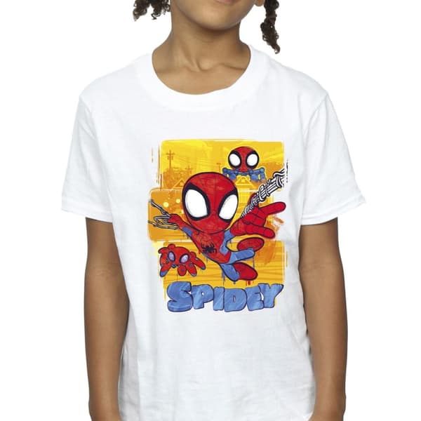 Marvel Spidey And His Amazing Friends Flying T-shirt i bomull för flickor