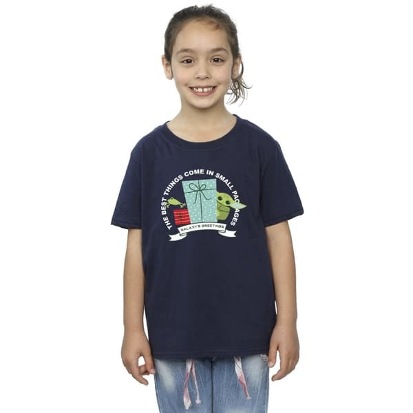 Star Wars Girls The Mandalorian Galaxy´s Greetings Cotton T-Shirt