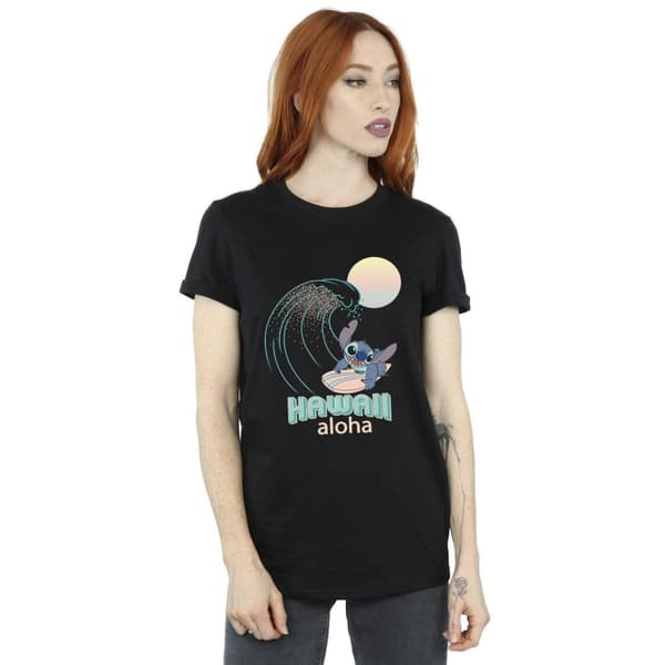 Disney Womens/Ladies Lilo And Stitch Hawaii Cotton Boyfriend T-Shirt