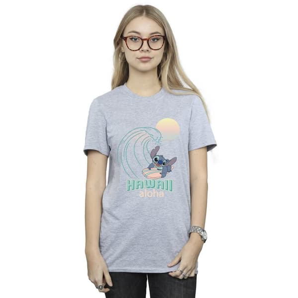 Disney Womens/Ladies Lilo And Stitch Hawaii Cotton Boyfriend T-Shirt