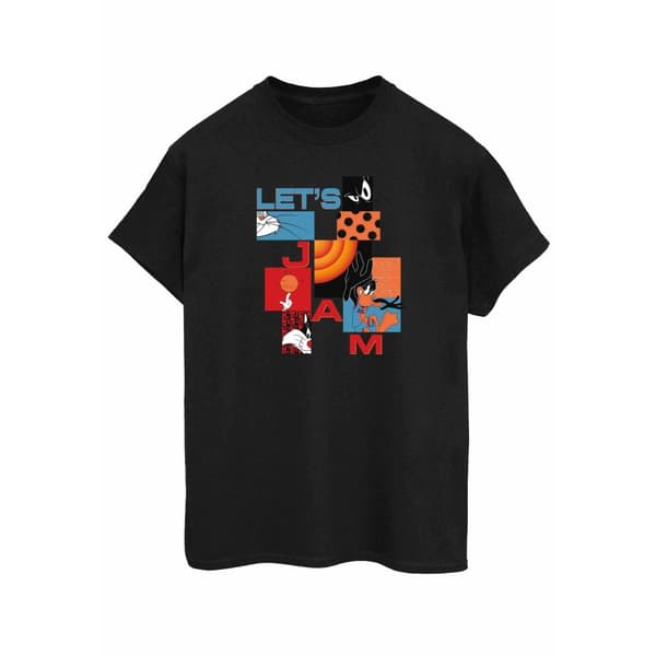 Space Jam: A New Legacy Dam/Tjej Jam Boxes Alt Boyfriend T-shirt i bomull Black XL