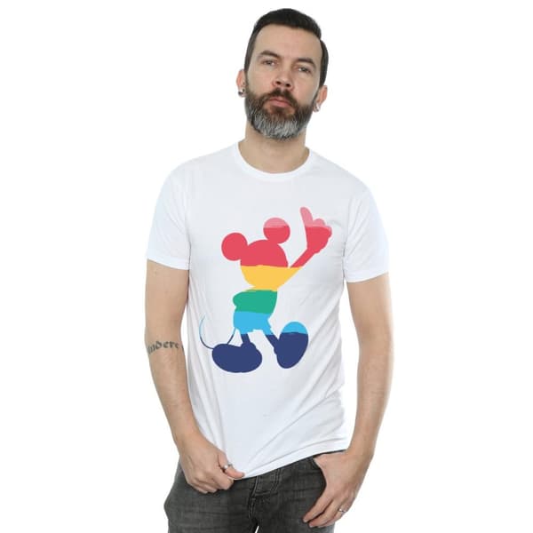 Disney Mens Musse Pigg Rainbow Pose T-shirt