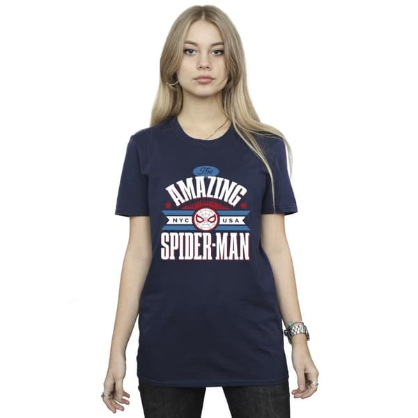 Marvel Womens/Ladies Spider-Man NYC Amazing Cotton Boyfriend T-Shirt