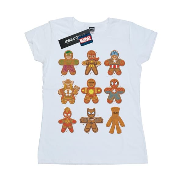 Marvel Womens/Ladies Avengers Christmas Gingerbread Cotton T-Shirt