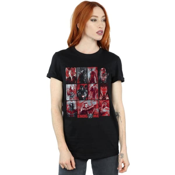 Marvel Womens/Ladies Avengers Endgame Brushed Panels Cotton Boyfriend T-Shirt