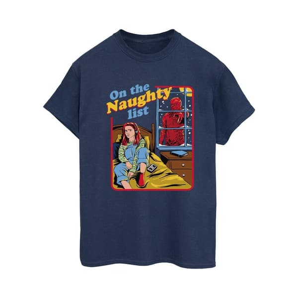 Netflix Dam/kvinnor Stranger Things Naughty List Boyfriend T-shirt i bomull