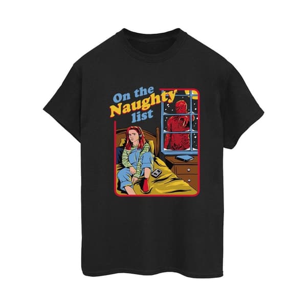 Netflix Dam/kvinnor Stranger Things Naughty List Boyfriend T-shirt i bomull