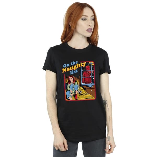 Netflix Dam/kvinnor Stranger Things Naughty List Boyfriend T-shirt i bomull