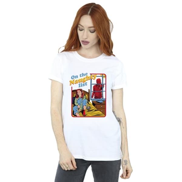 Netflix Dam/kvinnor Stranger Things Naughty List Boyfriend T-shirt i bomull