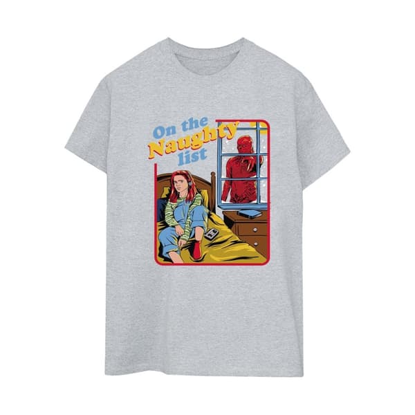 Netflix Dam/kvinnor Stranger Things Naughty List Boyfriend T-shirt i bomull